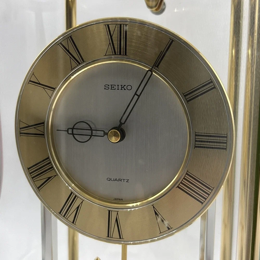 Seiko Rotating Pendulum Mantle Clock QQW114G Japan-Tested